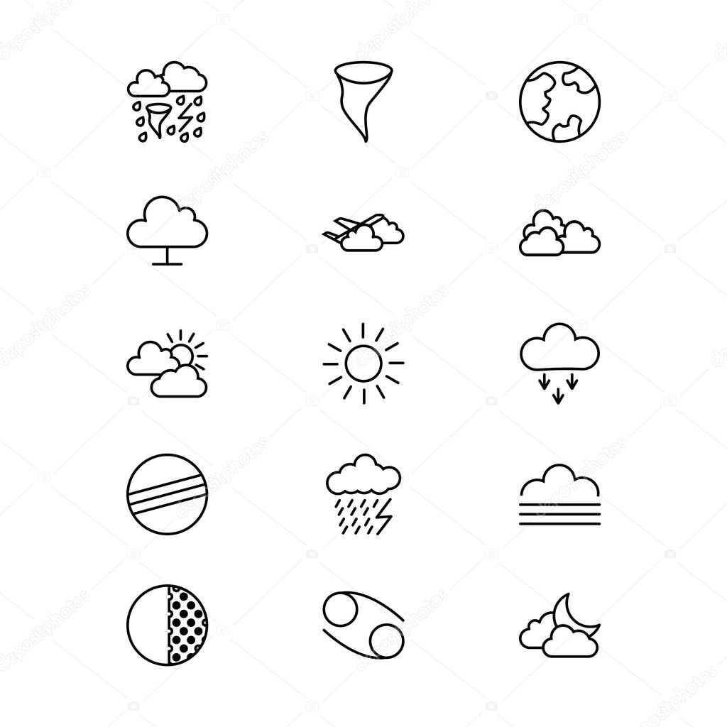 15 Icon Set Of Weather For Personal And Commercial Use...