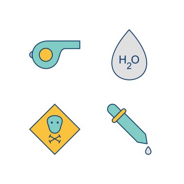 Beyaz arkaplanda 4 farklı eğitim simgesi izole edildi...