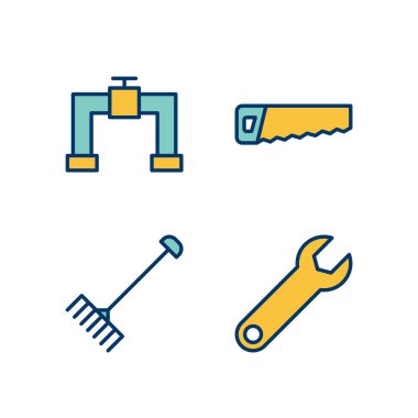 Beyaz Arkaplanda 4 Yapılandırma Simgesi İzole Edildi...