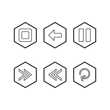 Beyaz arkaplanda izole edilmiş 6 temel öge simgesi...