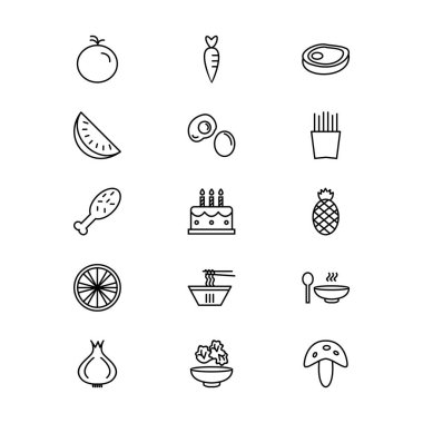 Kişisel ve ticari kullanım için 15 Simge Yiyecek...