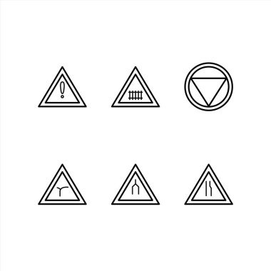 Kişisel ve ticari kullanım için 6 simge yol işareti...