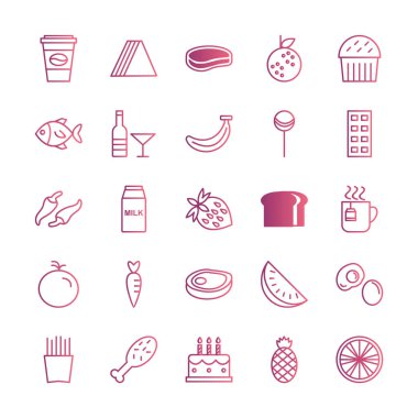 Kişisel ve ticari kullanım için ikon yiyecek...