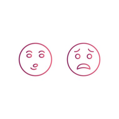 Beyaz Arkaplan Vektörü İzole Edilmiş Elementler Üzerine 2 emoji Simgesi...