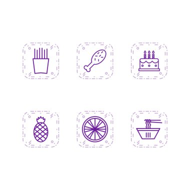 Kişisel ve ticari kullanım için 6 Simge Yiyecek...