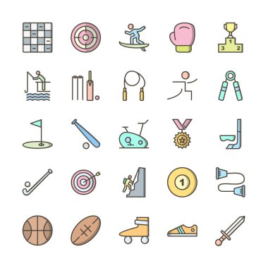 Kişisel ve iletişim için spor ve oyun simgesi...