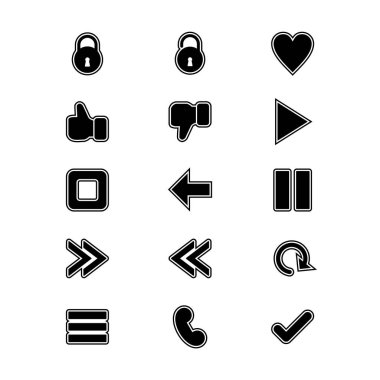 Beyaz Arkaplanda İzole Edilmiş 15 Temel Öge Simgesi Sayfası...