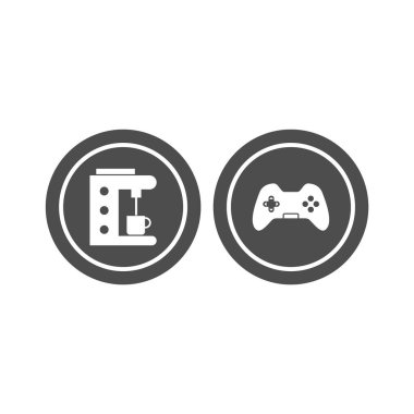 Beyaz Arkaplan Vektörü İzole Edilmiş Elementler üzerinde 2 elektronik aygıt seti...