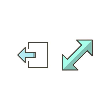 Kişisel ve ticari kullanım için temel elementlerden oluşan 2 simge kümesi...