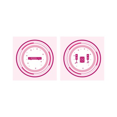 Beyaz Arkaplan Vektörü İzole Edilmiş Elementler üzerinde 2 elektronik aygıt seti...