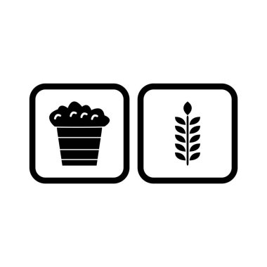 Beyaz Arkaplanda İzole Edilmiş 2 Gıda Simgesi...