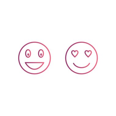 Beyaz Arkaplan Vektörü İzole Edilmiş Elementler Üzerine 2 emoji Simgesi...