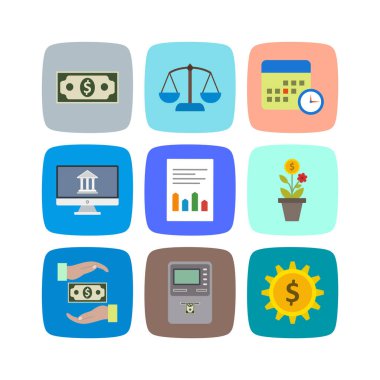  Kişisel ve Ticari Kullanım İçin 9 Bankacılık Simgesi...