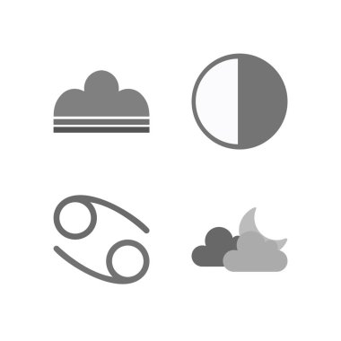 4 Hava Simgesi Sayfası Beyaz Arkaplanda İzole Edildi...