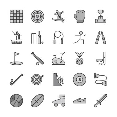 Kişisel ve iletişim için spor ve oyun simgesi...