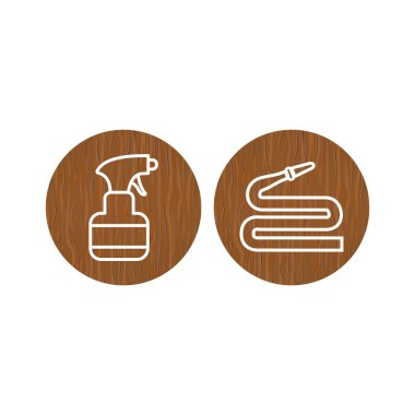 Beyaz Arkaplan Vektörü İzole Edilmiş Elementler Üzerine 2 Bahçe Simgesi...