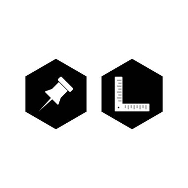 Beyaz arkaplanda izole edilmiş 2 evrensel simge kümesi...