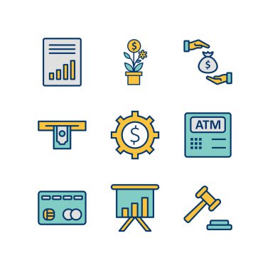  Kişisel ve Ticari Kullanım İçin 9 Bankacılık Simgesi...