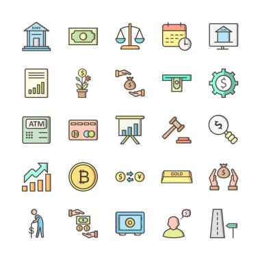 Kişisel ve Ticari Kullanım İçin 25 Bankacılık Simgesi...