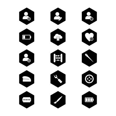 Beyaz Arkaplanda İzole Edilmiş 15 Evrensel Simge Sayfası...