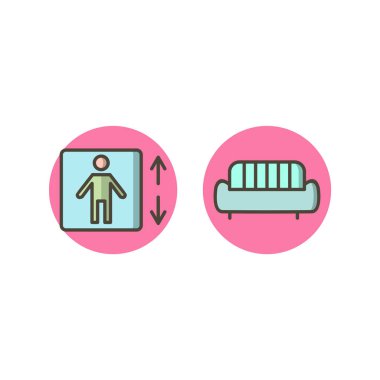 2 emlak Simgesi Beyaz Arkaplanda İzole Edildi...