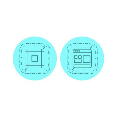 Beyaz arkaplanda izole edilmiş 2 evrensel simge kümesi...