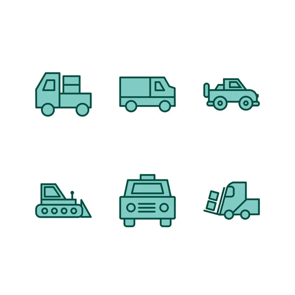 Conjunto Iconos Transporte Para Uso Personal Comercial — Archivo Imágenes Vectoriales