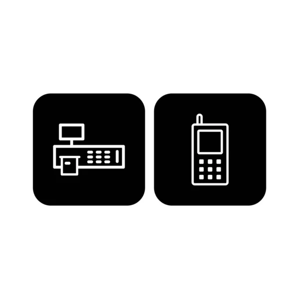 Set Icone Dispositivi Elettronici Uso Personale Commerciale — Vettoriale Stock