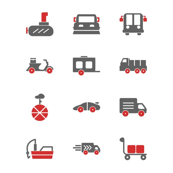 Conjunto Iconos Transporte Para Uso Personal Comercial — Vector de stock