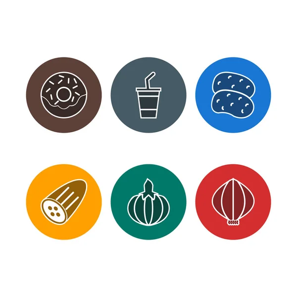 Set Iconos Alimentarios Sobre Fondo Blanco Vector Elementos Aislados — Archivo Imágenes Vectoriales