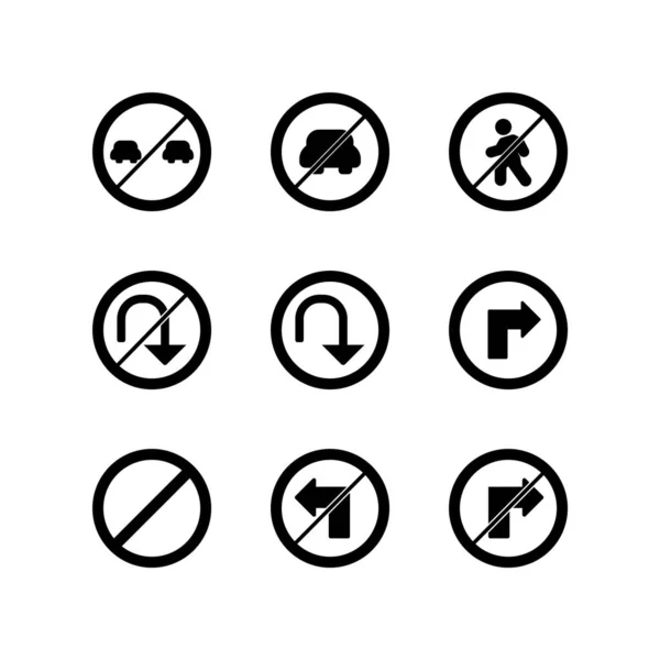 Juego Señales Tráfico Iconos Sobre Fondo Blanco Vector Elementos Aislados — Vector de stock