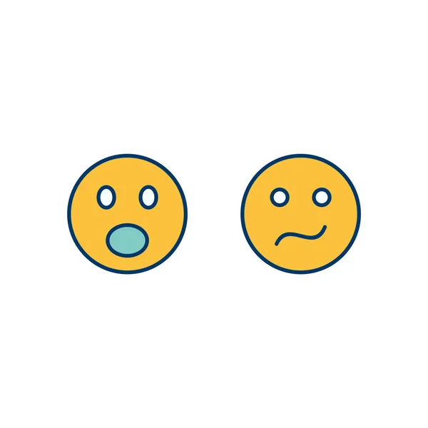Set Van Emoji Iconen Witte Achtergrond Vectorgeïsoleerde Elementen — Stockvector