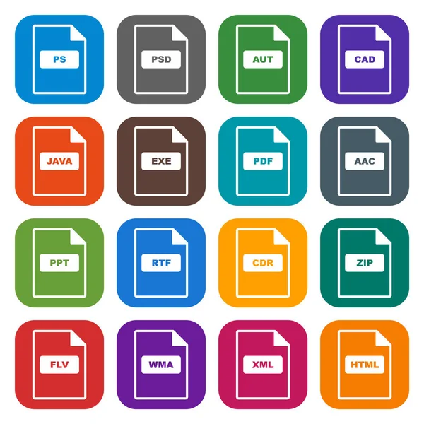 Icon Set File Formats Personal Commercial Use — Stock Vector