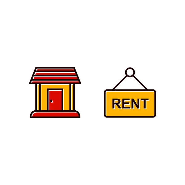Iconos Inmobiliarios Para Uso Personal Comercial — Vector de stock