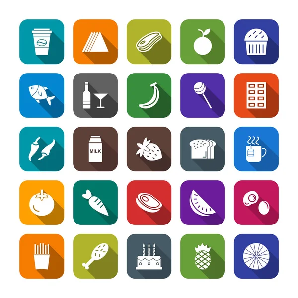 Icono Conjunto Alimentos Para Uso Personal Comercial — Vector de stock