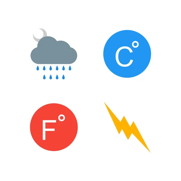 Icone Meteo Uso Personale Commerciale — Vettoriale Stock