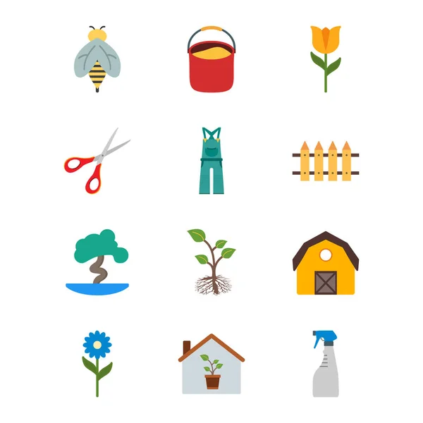 Icon Set Von Gartenarbeit Für Den Persönlichen Und Kommerziellen Gebrauch — Stockvektor