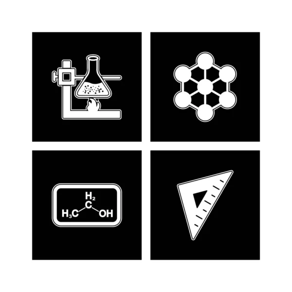 Conjunto Iconos Educativos Aislados Sobre Fondo Blanco — Archivo Imágenes Vectoriales