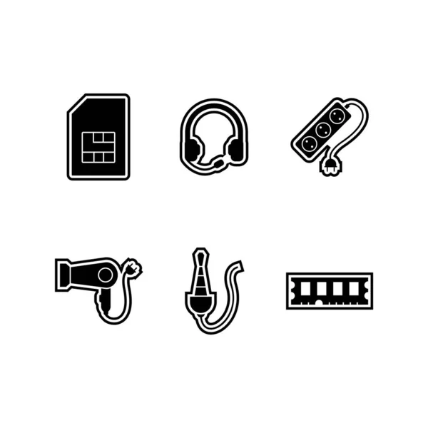 Set Dispositivos Electrónicos Iconos Sobre Fondo Blanco Vector Elementos Aislados — Archivo Imágenes Vectoriales
