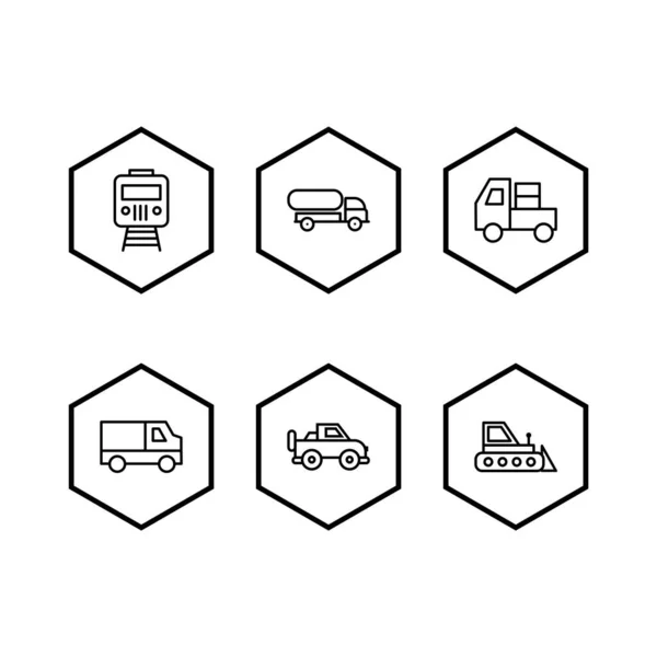 Ikoon Set Van Het Vervoer Voor Persoonlijk Commercieel Gebruik — Stockvector