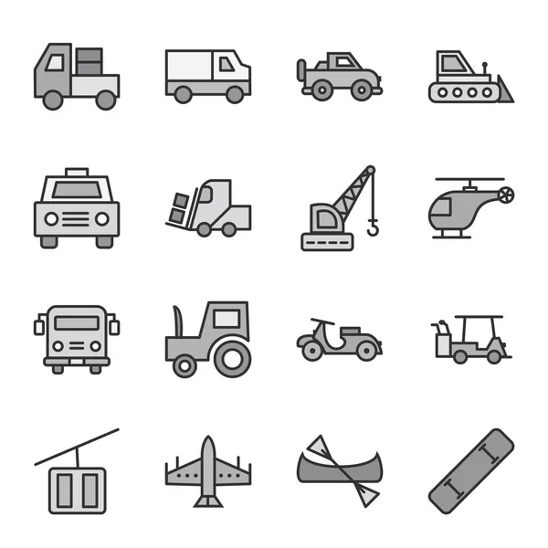 Conjunto Iconos Transporte Para Uso Personal Comercial — Vector de stock