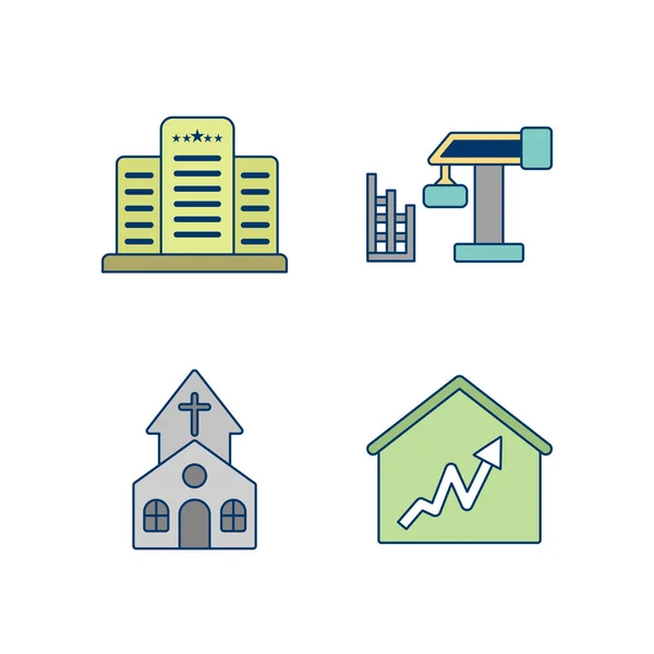 Icon Set Real Estate Personal Commercial Use — Stock Vector