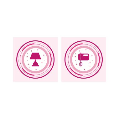 Beyaz Arkaplanda izole edilmiş 2 Elektronik Aygıt Simgesi...