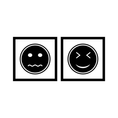 Beyaz Arkaplan Vektörü İzole Edilmiş Elementler Üzerine 2 emoji Simgesi...
