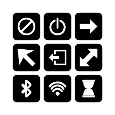 Beyaz Arkaplan Vektörü İzole Edilmiş Elementler üzerine 9 temel element seti Simgesi...