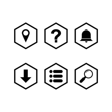 Beyaz Arkaplan Vektörü İzole Edilmiş Elementler üzerine 6 temel element seti Simgesi...