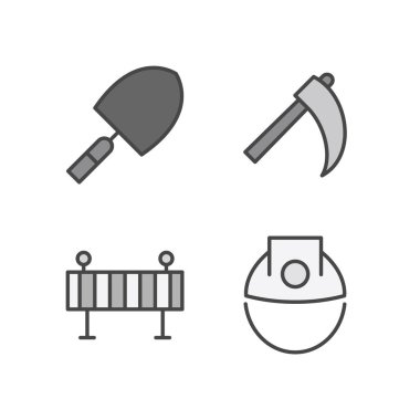 Beyaz Arkaplanda 4 Yapılandırma Simgesi İzole Edildi...