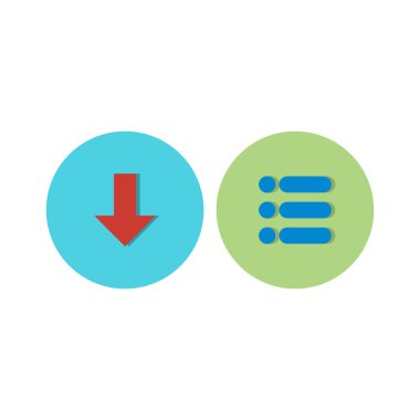 Kişisel ve ticari kullanım için temel elementlerden oluşan 2 simge kümesi...