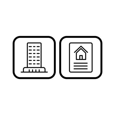 2 emlak Simgesi Beyaz Arkaplanda İzole Edildi...