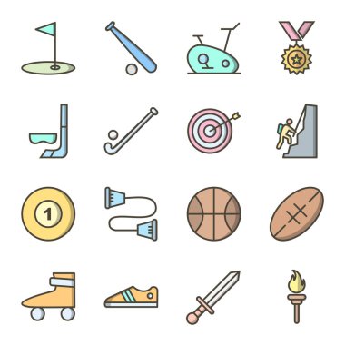 Kişisel ve iletişim için spor ve oyun simgesi...